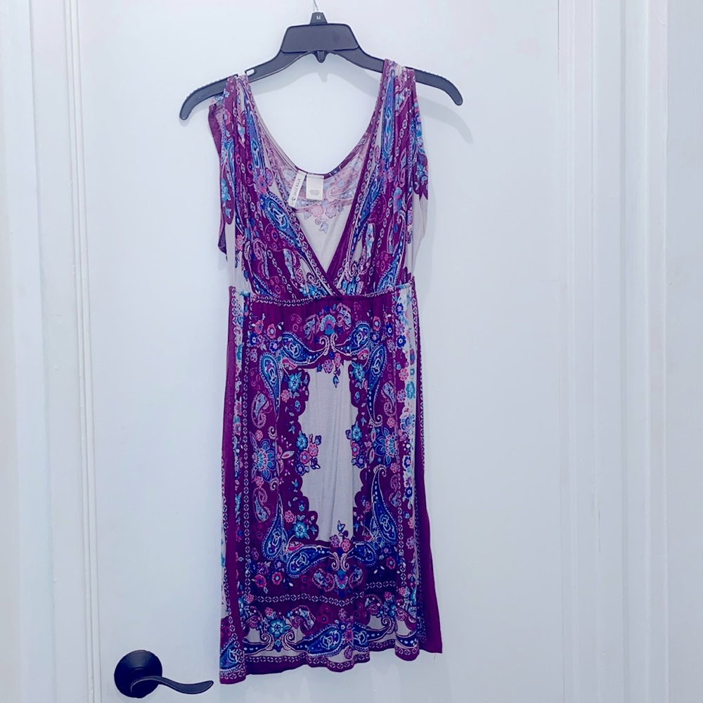 Full tilt printed summer dress paisley in purple size S casual